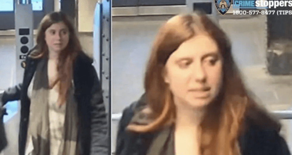 Lauren Pazienza in the subway on the night of the attack, according to police