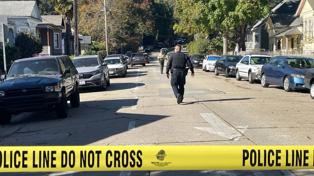 Law enforcement at the scene near Santa Cruz High School.
