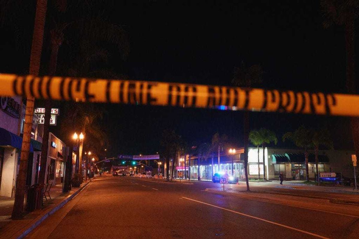 Law enforcement at the scene of a shooting on January 22, 2023 in Monterey Park, California.
