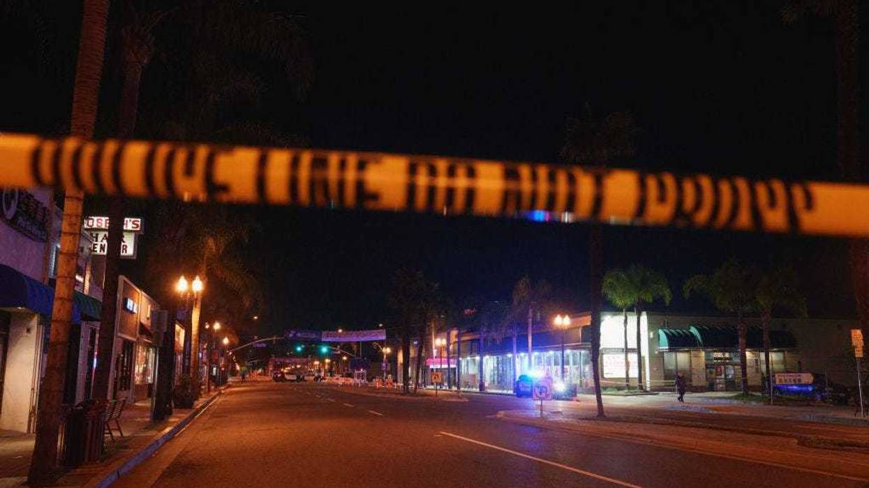 Law enforcement at the scene of a shooting on January 22, 2023 in Monterey Park, California.