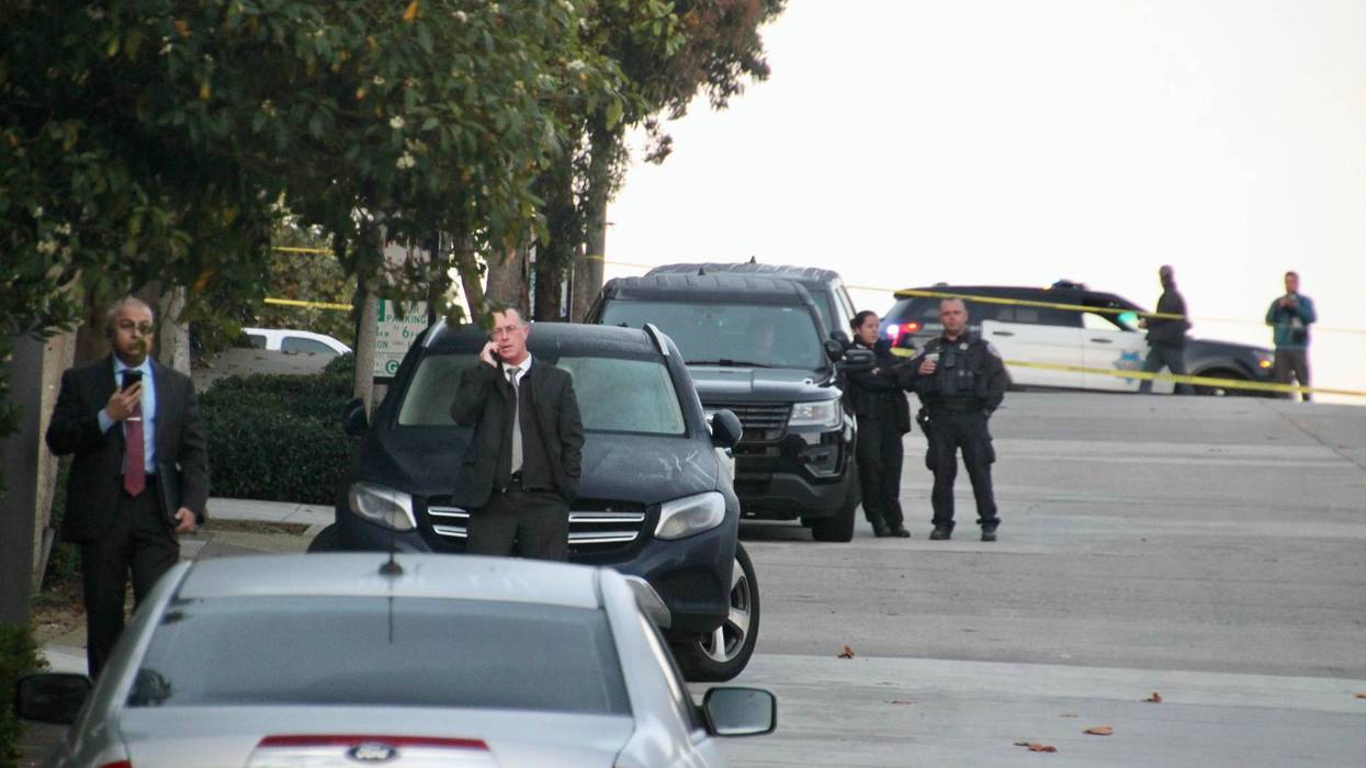 Law enforcement at the scene of Nancy and Paul Pelosi's residence on Friday.