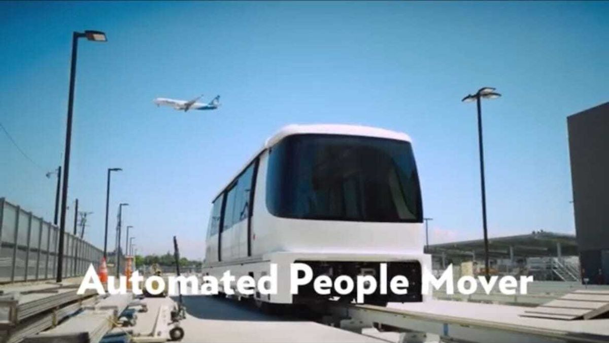 LAX Automated People Mover train car.