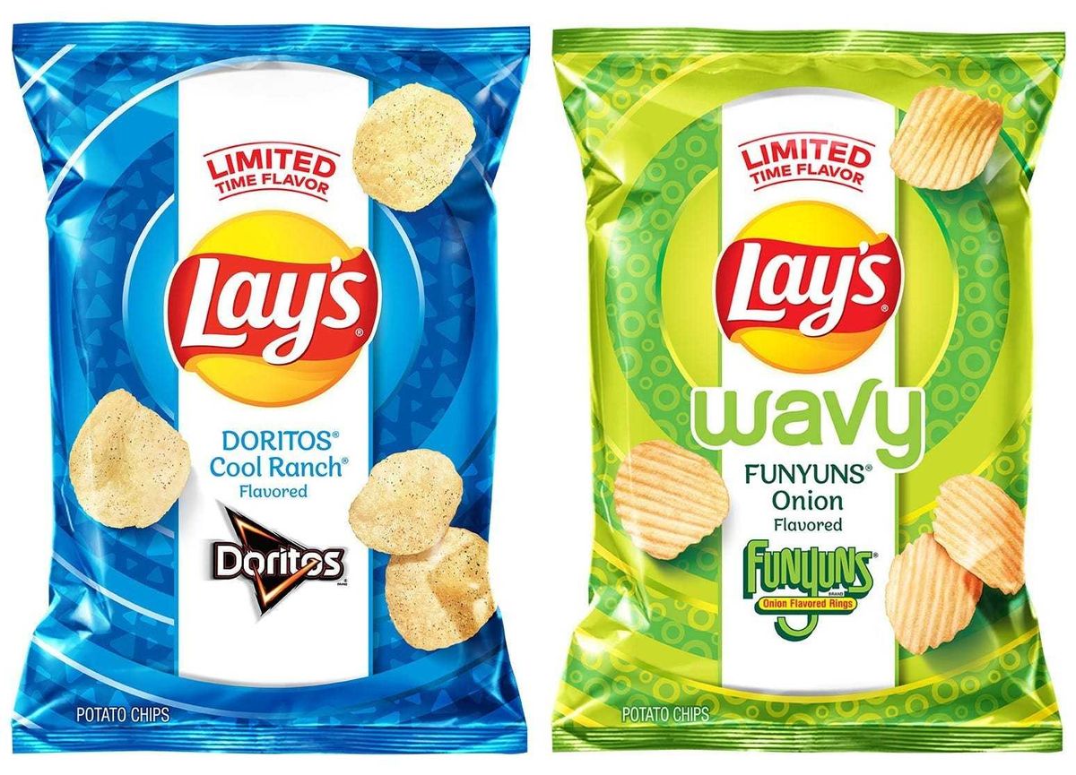 Lay's Dorito and Funyun flavored chips