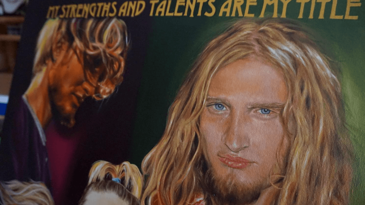 Layne Staley oil painting "My Strengths And Talents Are My Title"