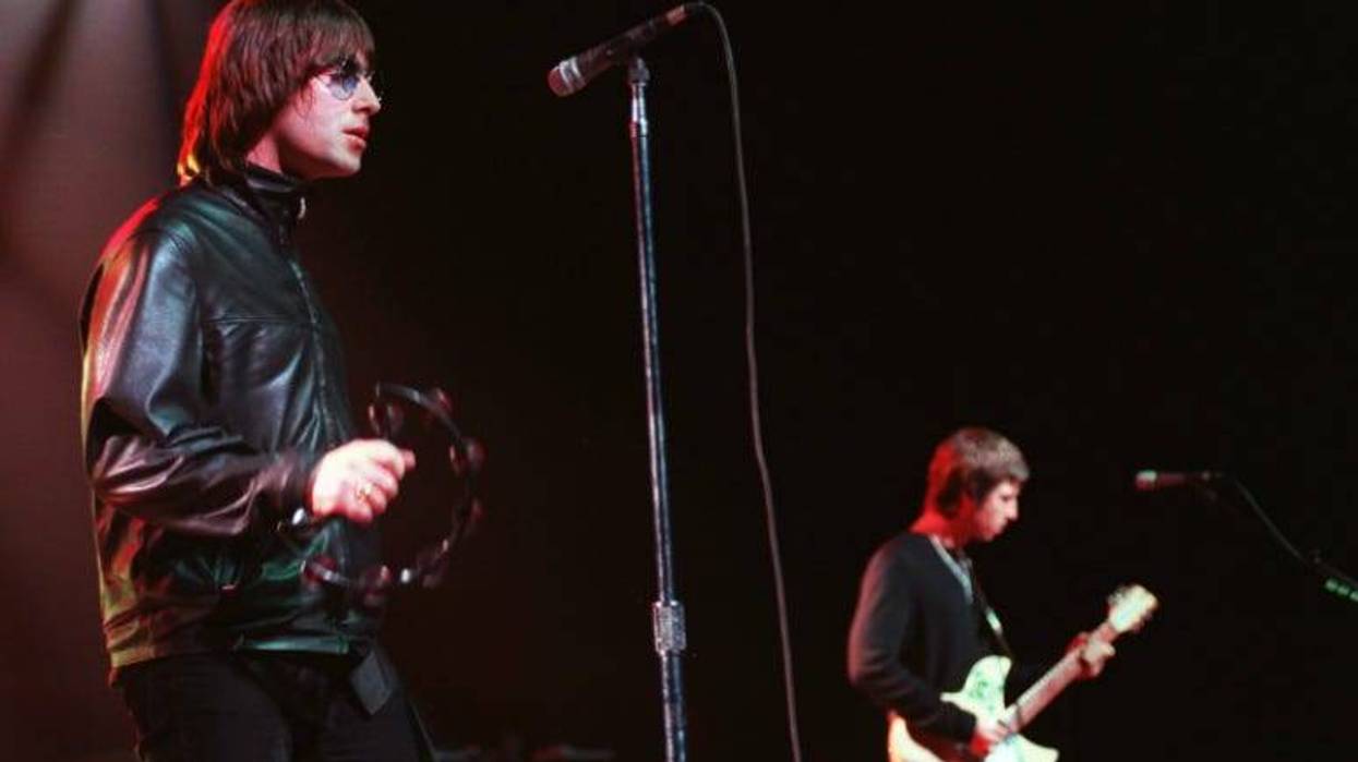 Lead singer of rock group OASIS Liam Gallagher plays to a sell out crowd at the Universal Amphitheatre in 2000