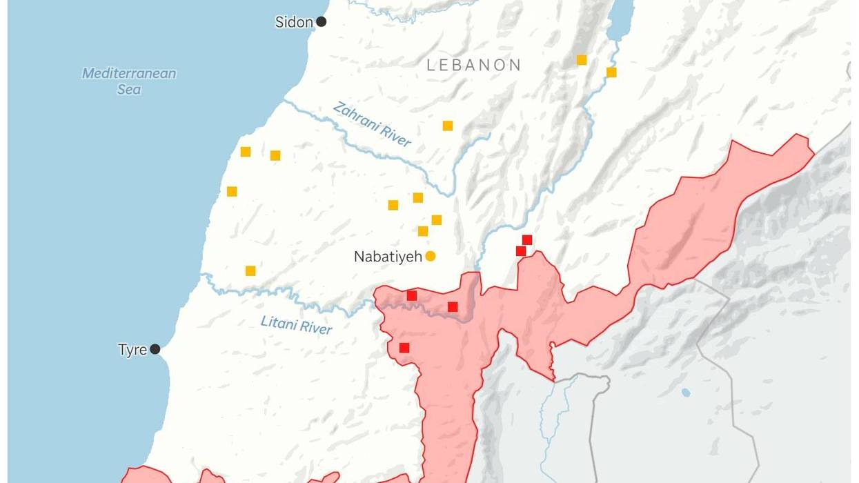 Lebanon-Israel-Hezbollah-Map