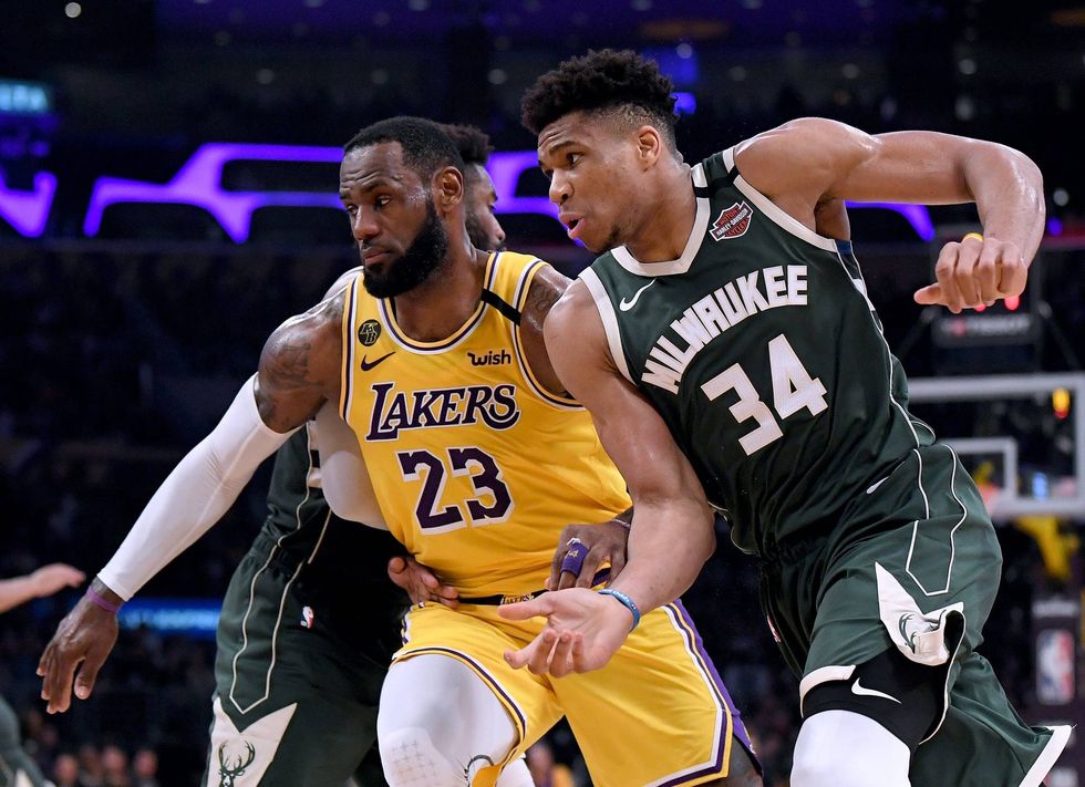 LeBron James and Giannis Antetokounmpo