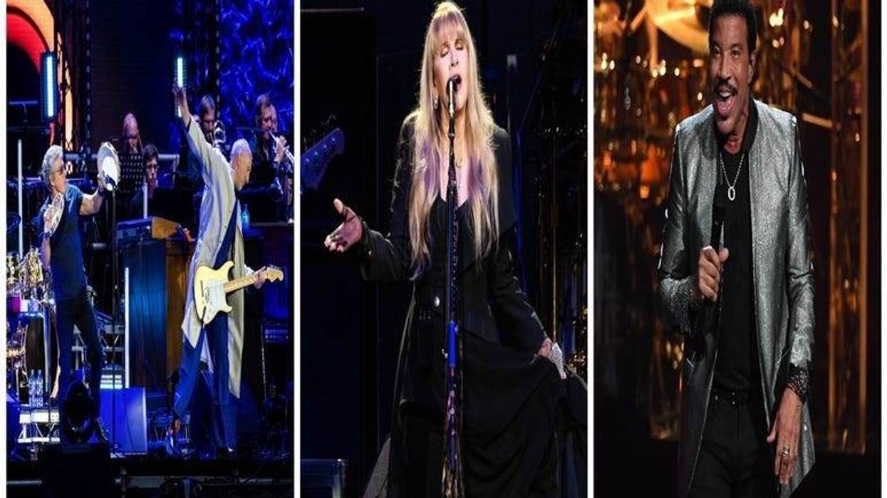 (Left) Roger Daltery and Pete Townshend of The Who, (Center)Stevie Nicks, Lionel Richie (Right)