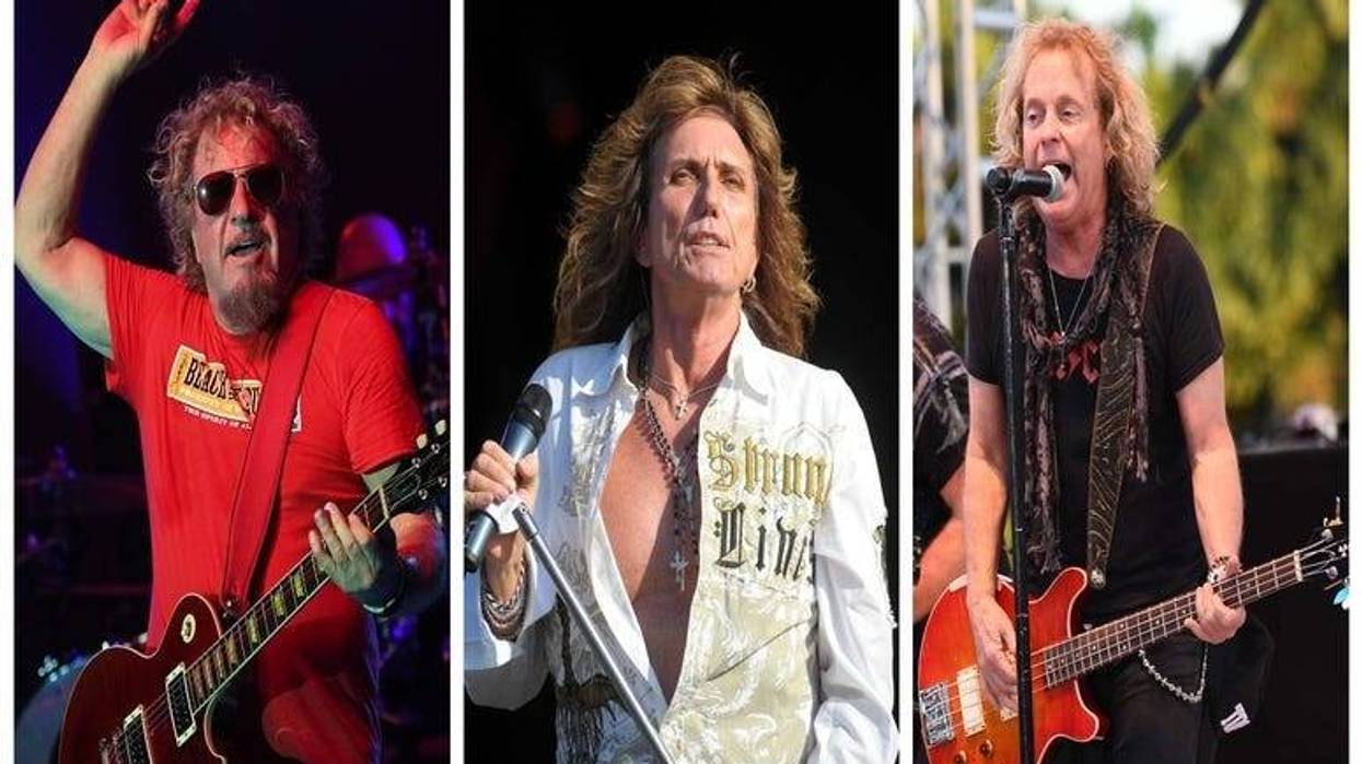 (Left) Sammy Hagar,(Center) Whitesnkae, Jack Blades of Night Ranger (Right)