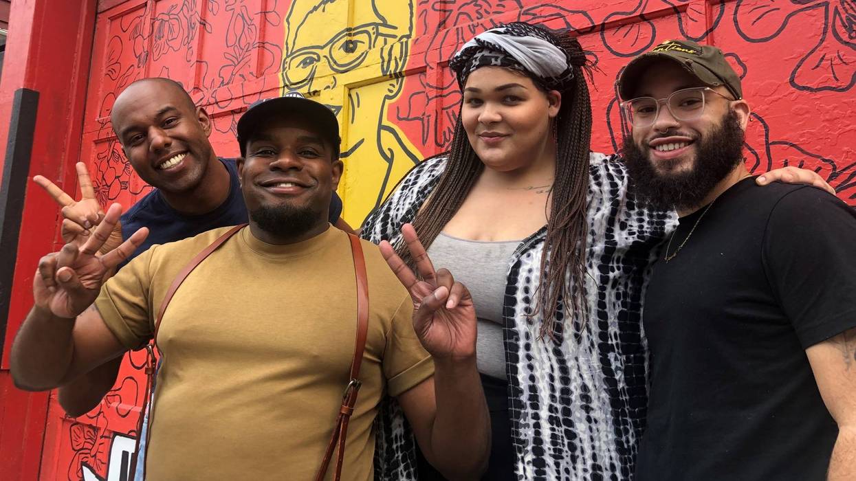 (left to right) Diamond Anthony, Tyrell Brown, Hazel Edwards and Jorian Rivera-Veintidos are Galaei's OURfest organizing team.