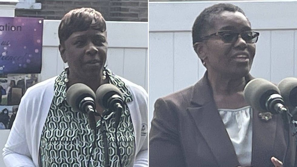 Left to right: Theresa Pettaway, director of the Pettaway Pursuit Foundation; Acting Secretary of Health and Pennsylvania Physician General Dr. Denise Johnson.