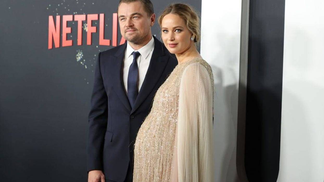 Leonardo DiCaprio and Jennifer Lawrence attend the world premiere of Netflix's "Don't Look Up" on December 05, 2021 in New York City