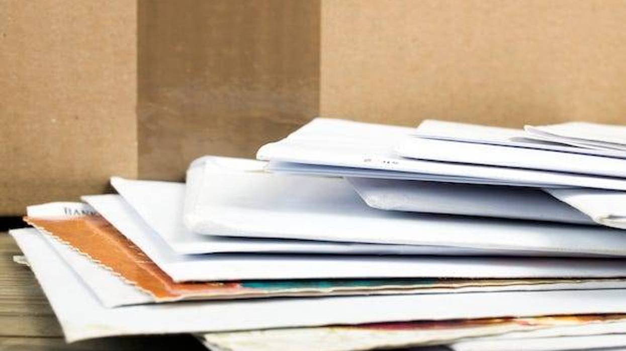 Letters stacked on a table