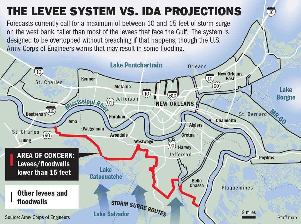 Levee system map.