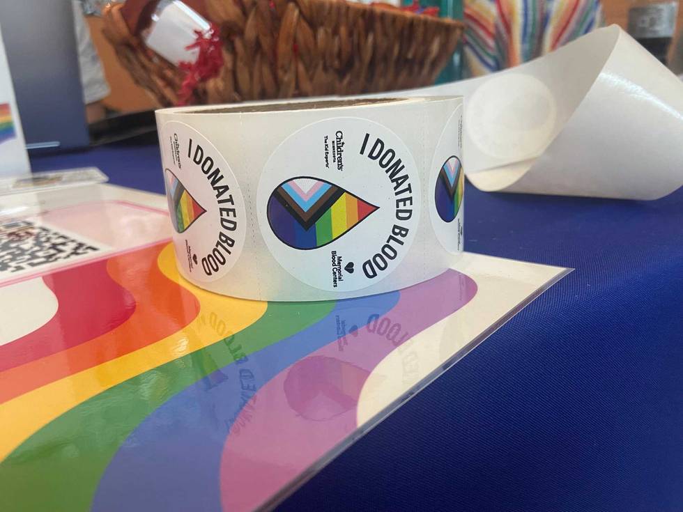 LGBTQ blood drive sticker