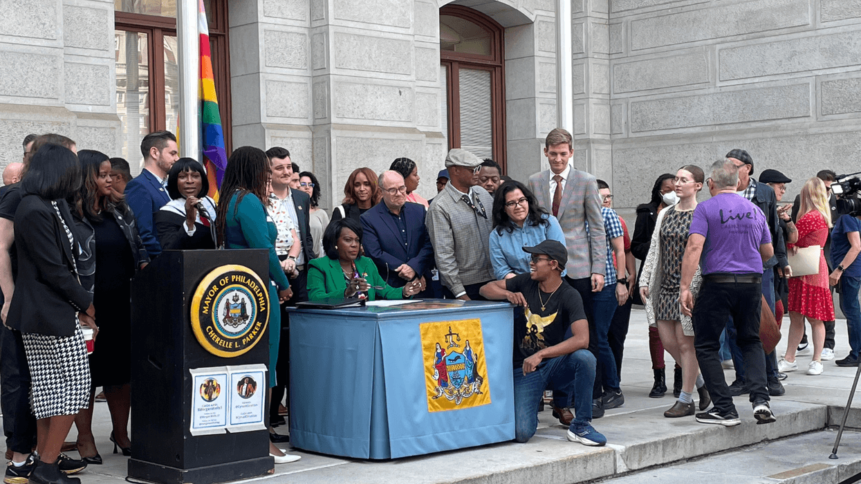 LGBTQ+ flag raising on Oct. 4, 2024.