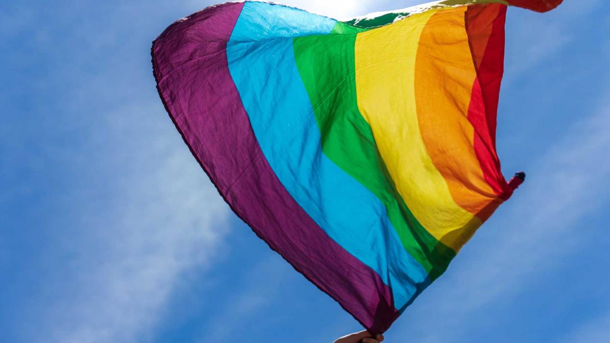 LGBTQ pride flag stock image.