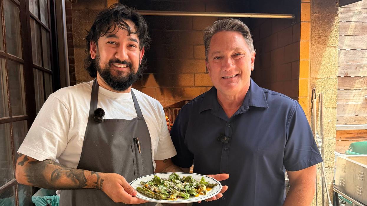 Liam Mayclem with Chef Anthony Salguero