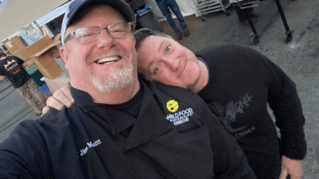 Liam Mayclem with Chef “Big Jim” Modesitt.