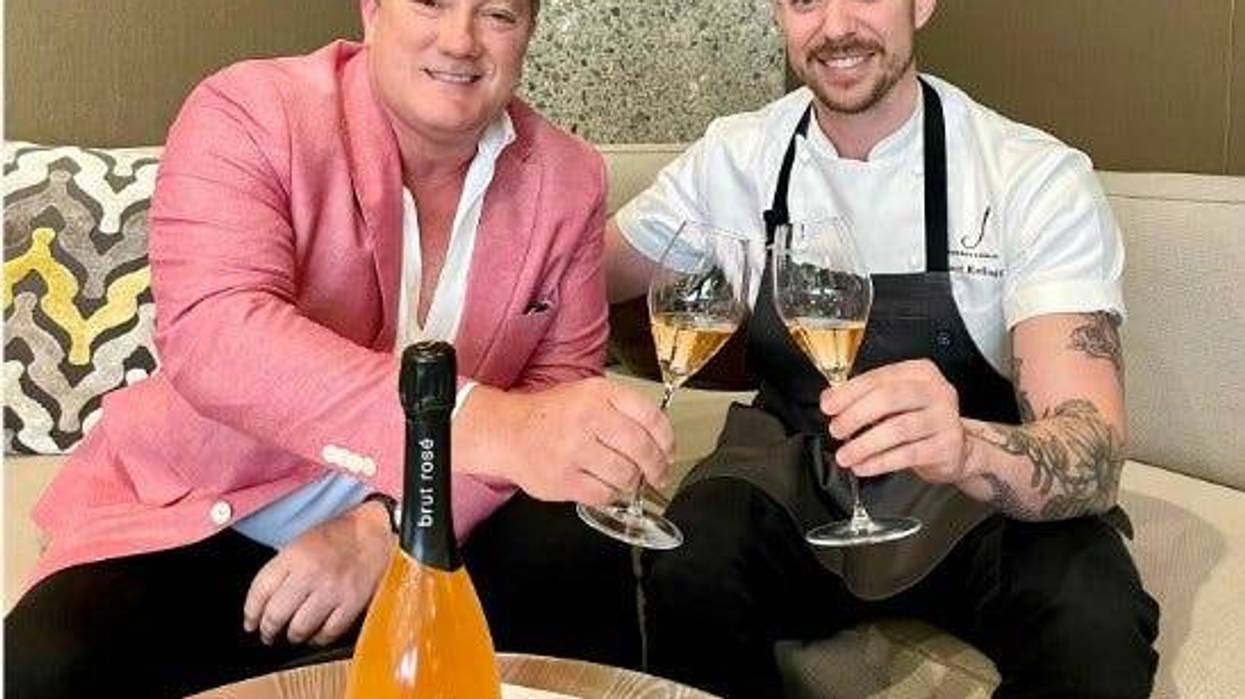 Liam Mayclem with Chef Forest Kellogg.