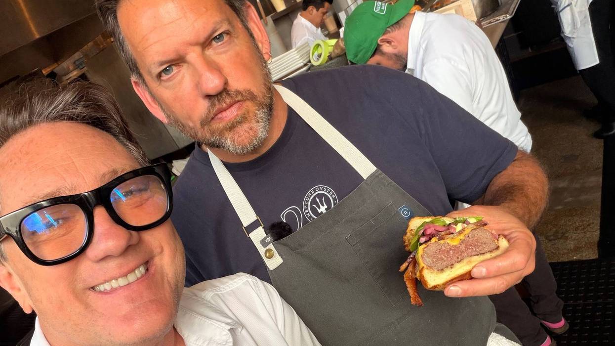 Liam Mayclem with Chef Laurance Jossel