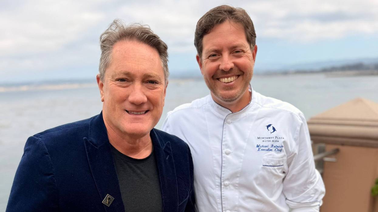 Liam Mayclem with Chef Michael Rotondo.