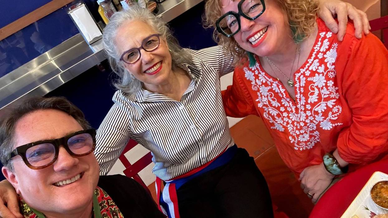 Liam Mayclem with Chef Paula Tejeda and Marcia “Tablehopper” Gagliardi.