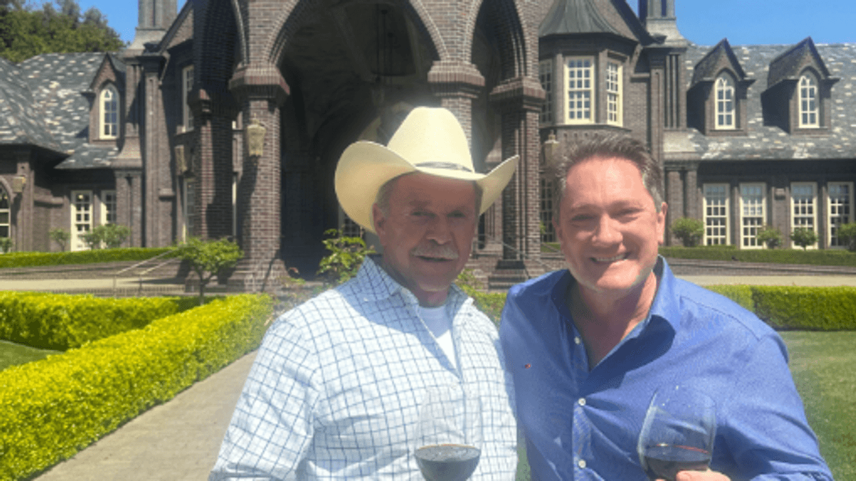 Liam Mayclem with Steve Ledson at Ledson Winery.