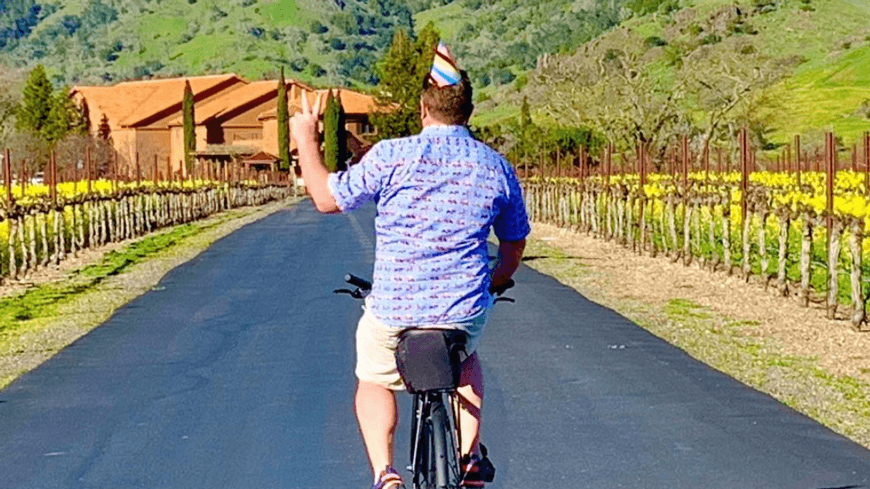 Liam takes a bike ride in Wine Country.