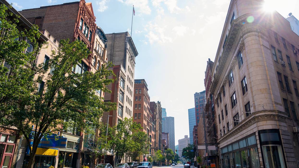 Liberty Avenue in downtown district of Pittsburgh, Pennsylvania