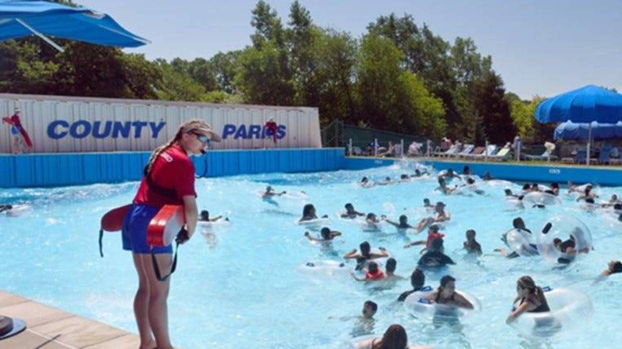 Lifeguard on duty at Waterford Oaks County Park wave pool