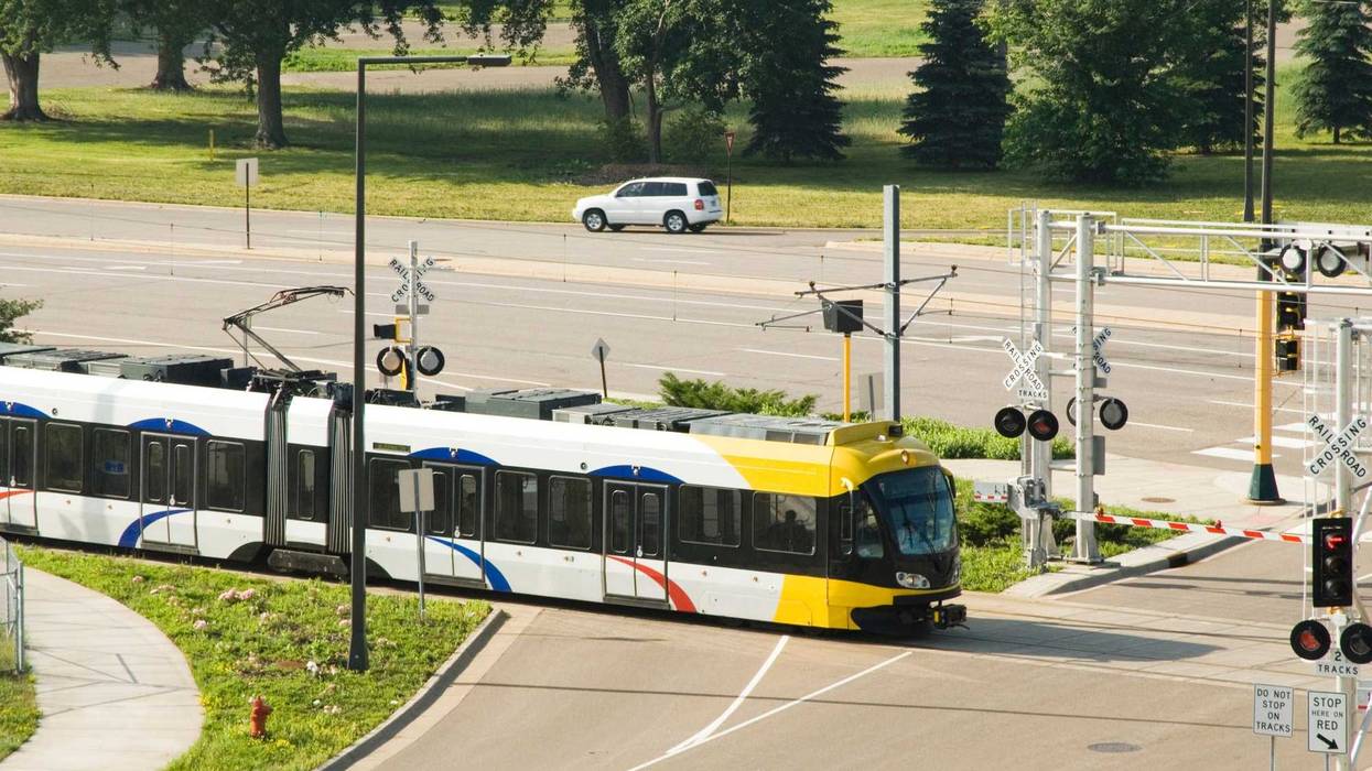 Light rail train.