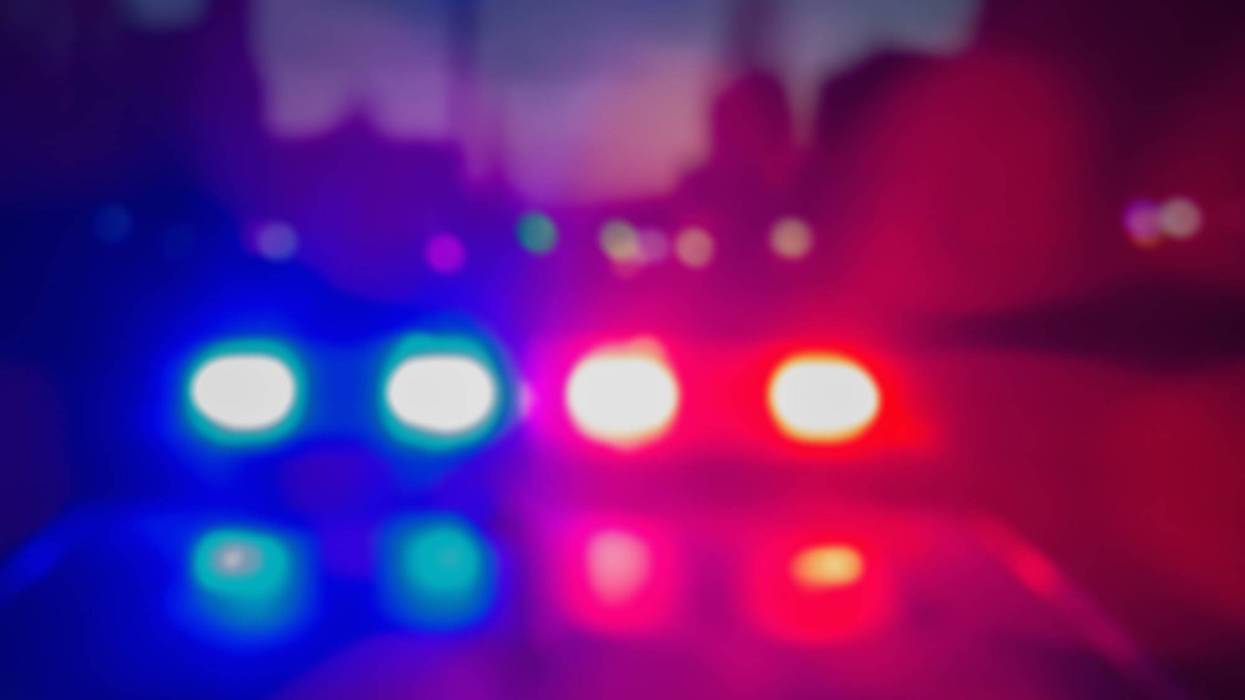 Lights of police car in night time