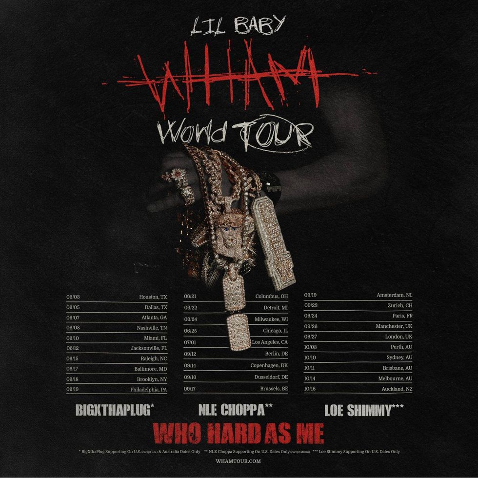 Lil Baby WHAM World Tour Tour Art