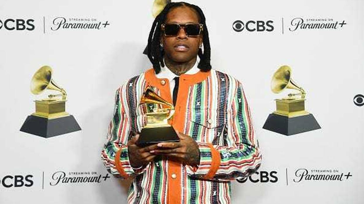 Lil Durk, winner of the "Best Melodic Rap Performance" award for "All My Life", poses in the press room during the 66th GRAMMY Awards at Crypto.com Arena on February 04, 2024 in Los Angeles, California. (Photo by Alberto E. Rodriguez/Getty Images for The Recording Academy)