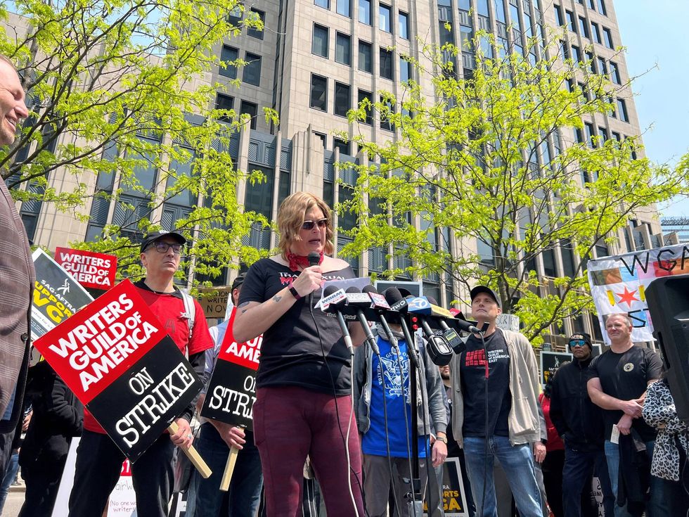 Lilly Wachowski at mic stand