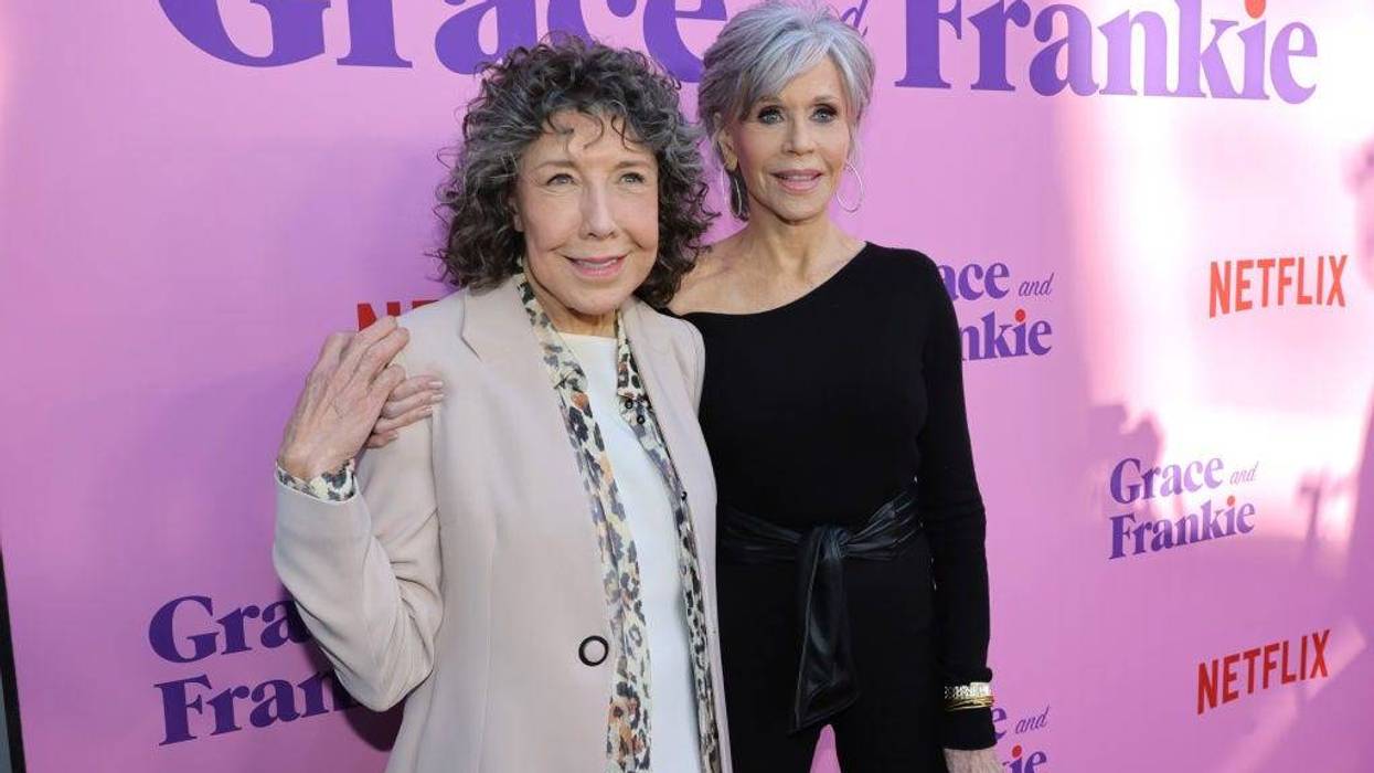 Lily Tomlin and Jane Fonda attend the Los Angeles Special FYC Event For Netflix's "Grace And Frankie" at NeueHouse Los Angeles on April 23, 2022 in Hollywood, California