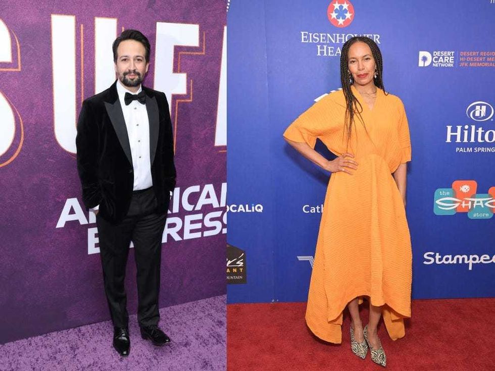 Lin-Manuel Miranda attends the "Suffs" Broadway Opening Night at Music Box Theatre on April 18, 2024 // Eisa Davis attends the closing night screening of "Ex-Husbands" at the 35th annual Palm Springs International Film Festival on January 13, 2024.