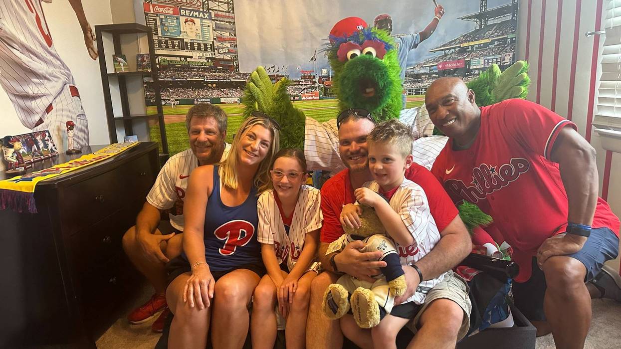 Linder family after receiving Phillies surprise