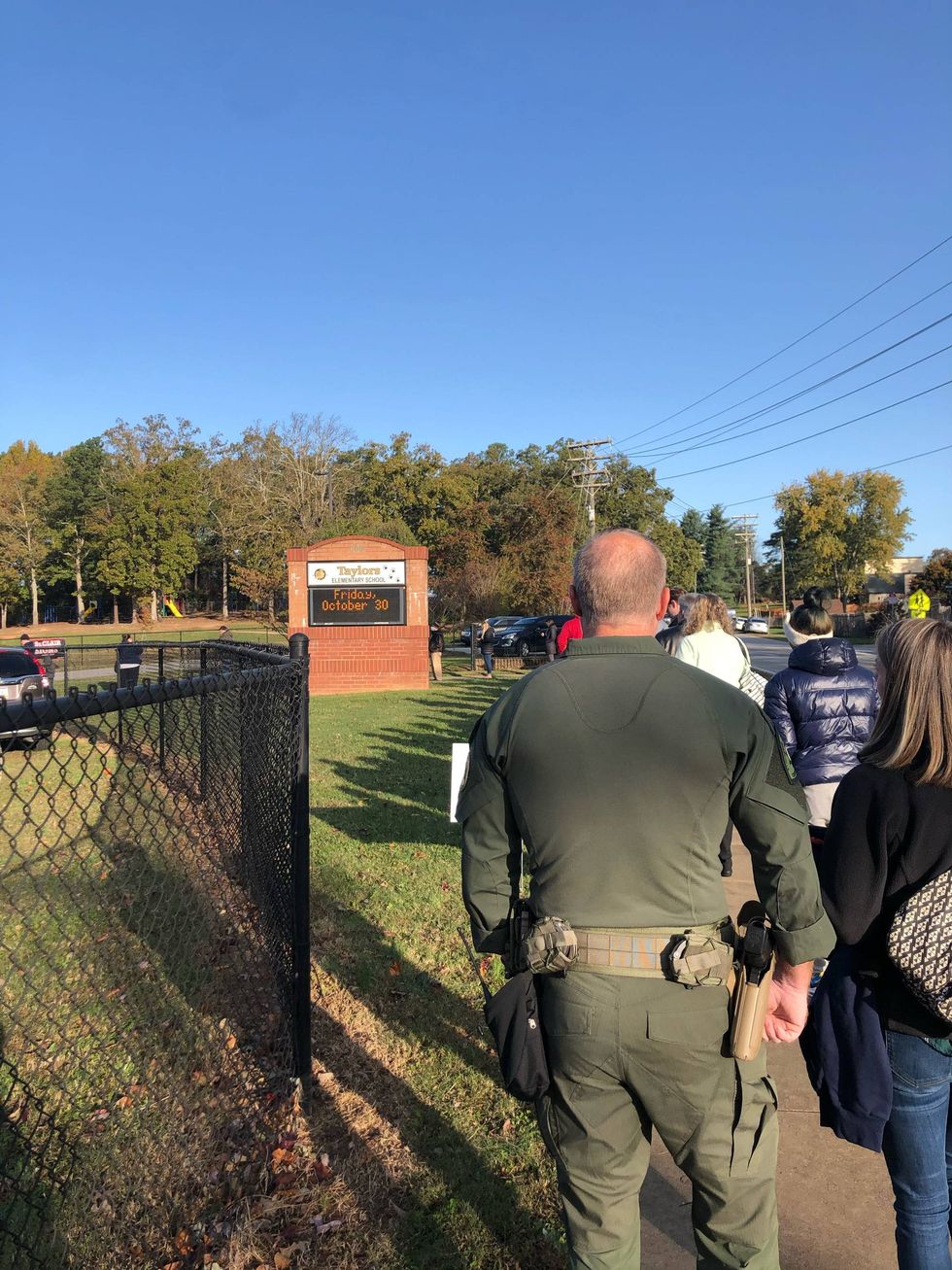 Line outside Taylors Elementary