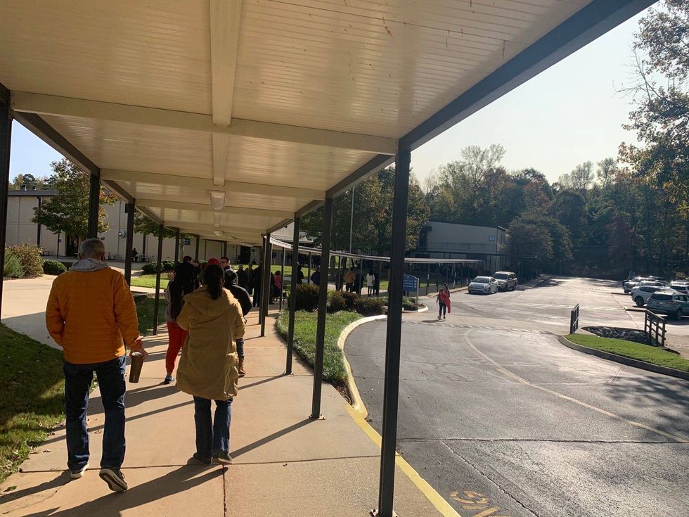 Lines outside Hampton Park Christian School