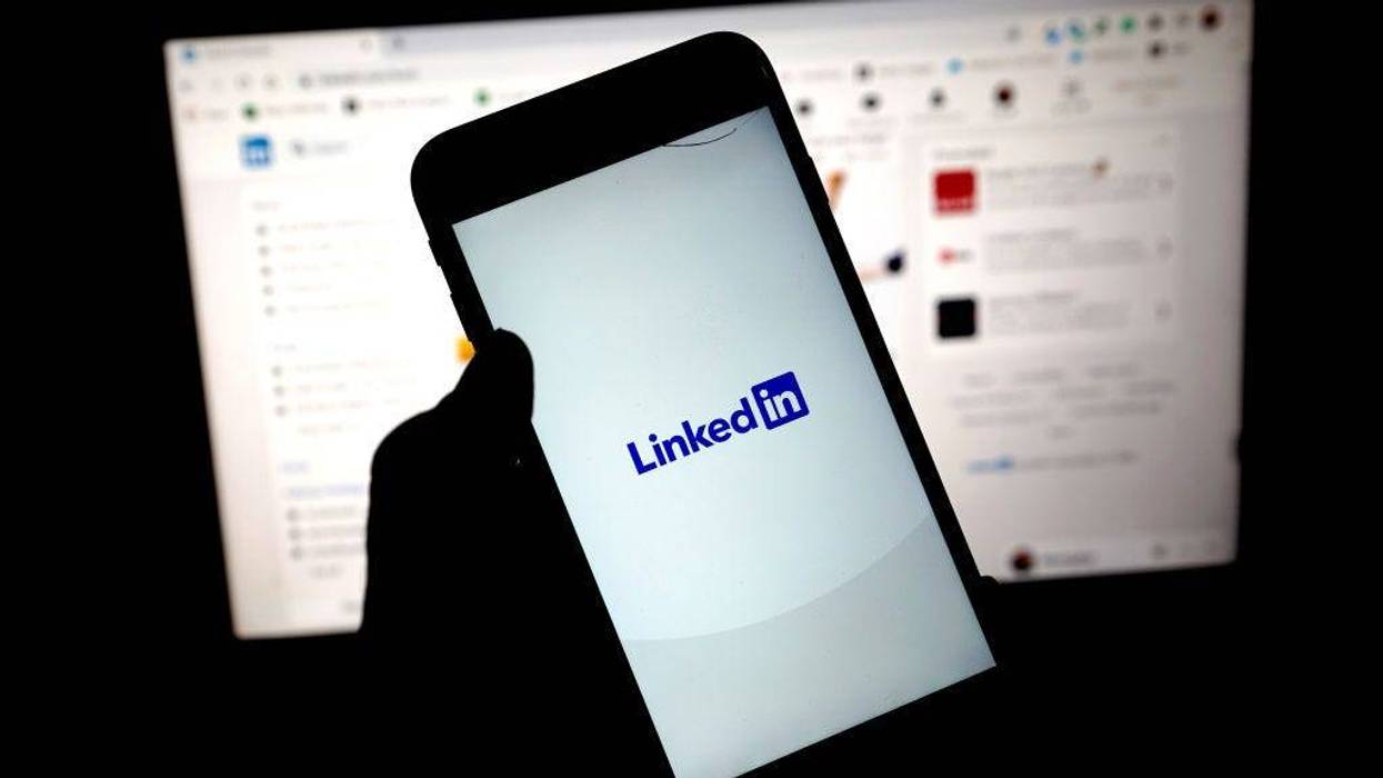 LinkedIn Logo On Phone