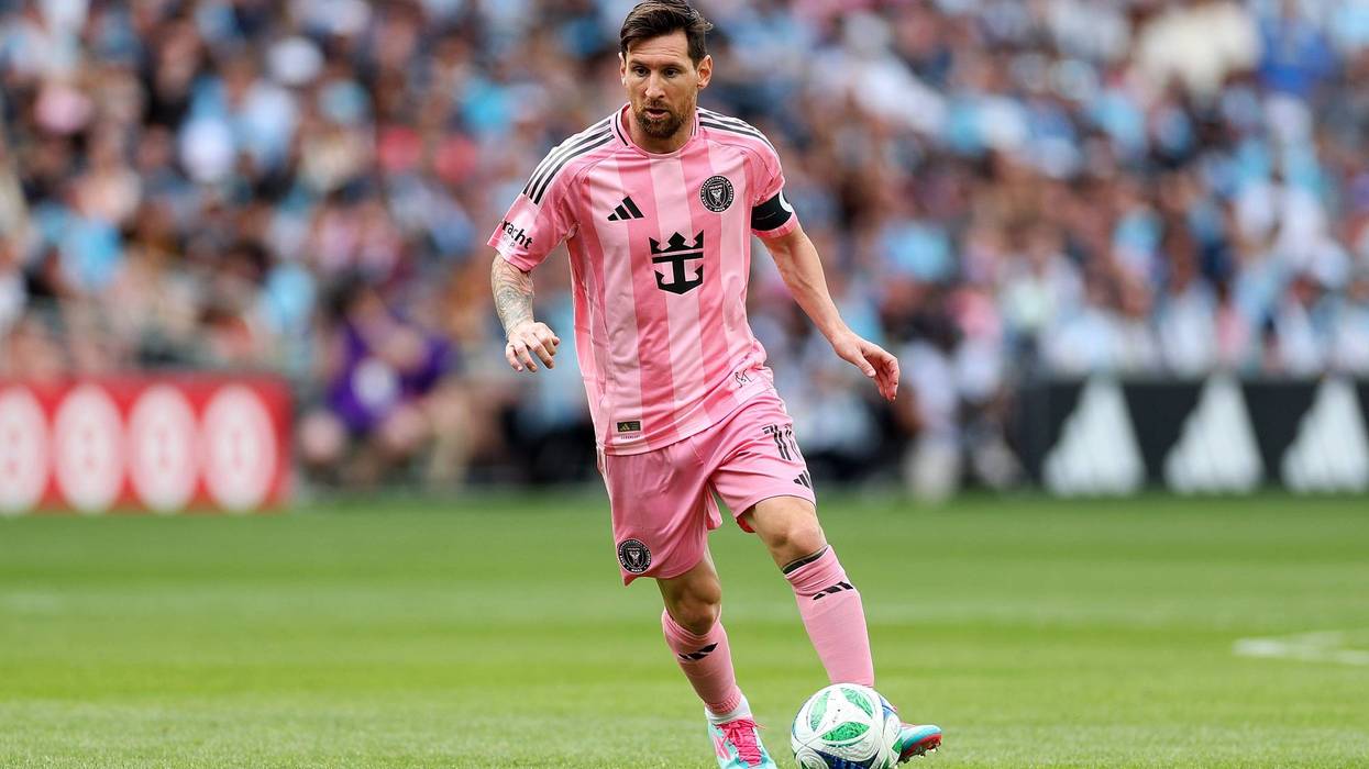 Lionel Messi #10 of Inter Miami runs with the ball against Minnesota United in the second half at Allianz Field on May 10, 2025 in St Paul, Minnesota.