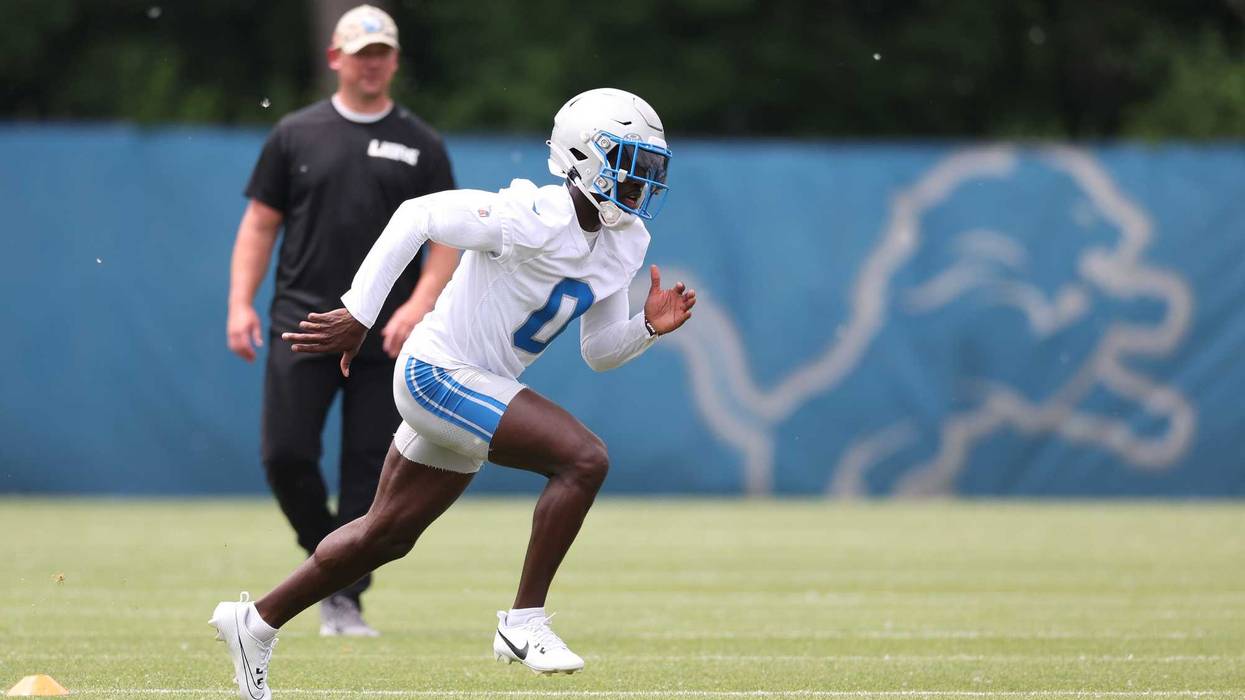 Lions rookie Terrion Arnold during camp in June