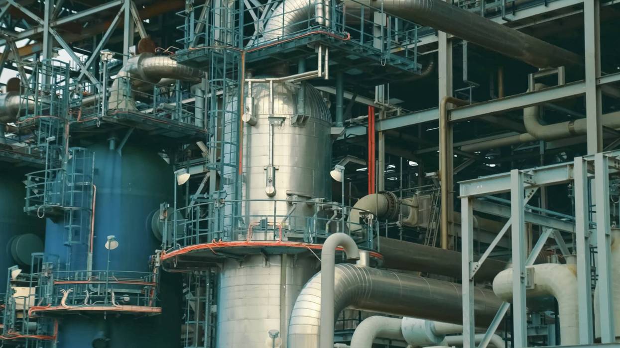 Liquefied natural gas plant interior