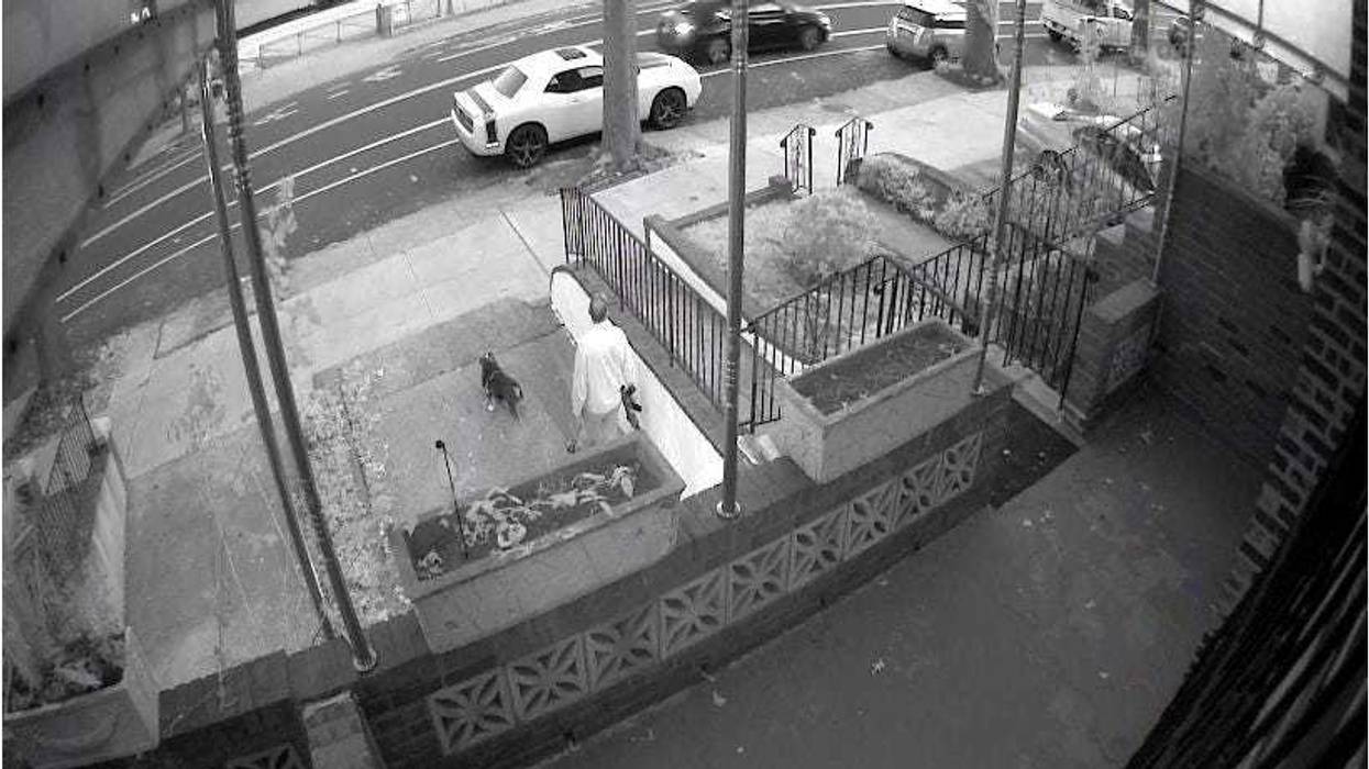 Liriano seen on surveillance video with assault rifle outside of Queens home.
