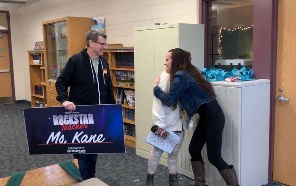 Lissa hugging Ms. Kane