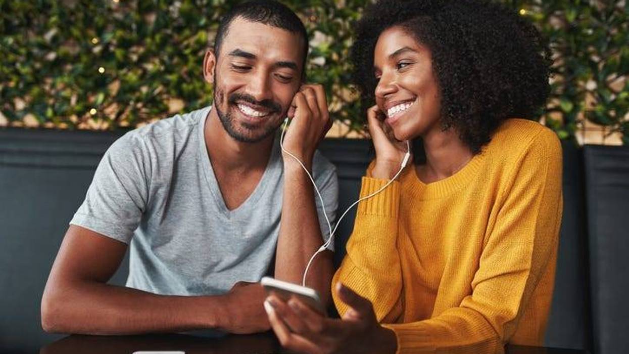 Listening to music on headphones