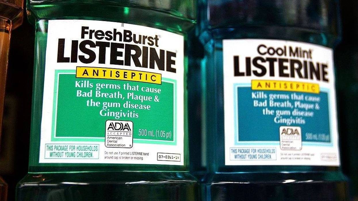Listerine bottles on the store shelf
