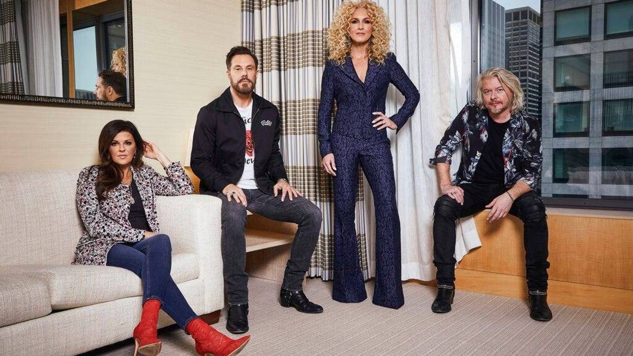 Little Big Town, from left, Karen Fairchild, Jimi Westbrook, Kimberly Schlapman and Phillip Sweet posing for a portrait in New York to promote their new album "Nightfall," out on Friday.
